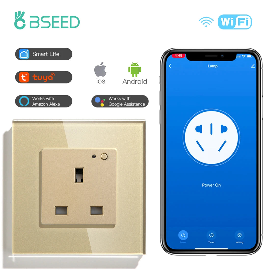 BSEED UK Standard Wall Socket Wifi