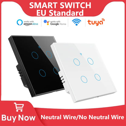 Neutral Wire/No Neutral Wire Smart Switch 1/2/3/4 Gang