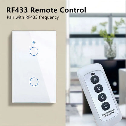 WiFi Smart Wall Switch RF433 1/2/3/4 Gang No Neutral Wire