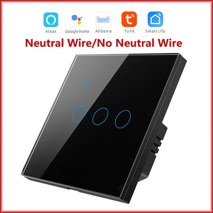 Neutral Wire/No Neutral Wire Smart Switch 1/2/3/4 Gang