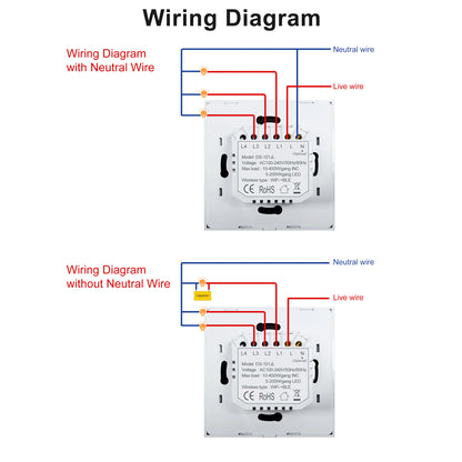 No Neutral HomeTouch Smart Wall Switch