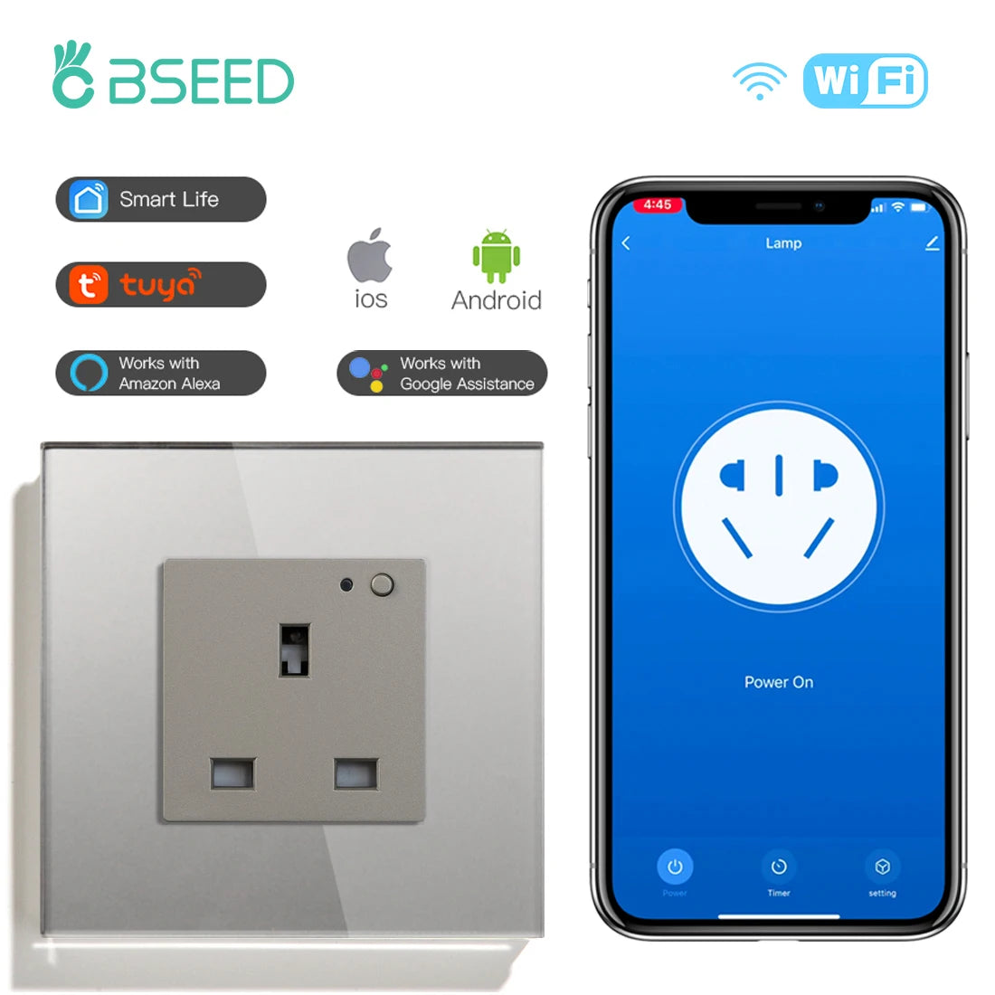 BSEED UK Standard Wall Socket Wifi