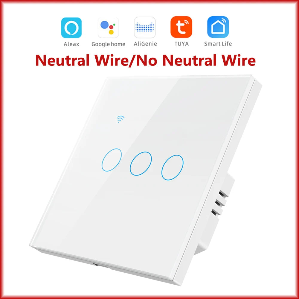 Neutral Wire/No Neutral Wire Smart Switch 1/2/3/4 Gang