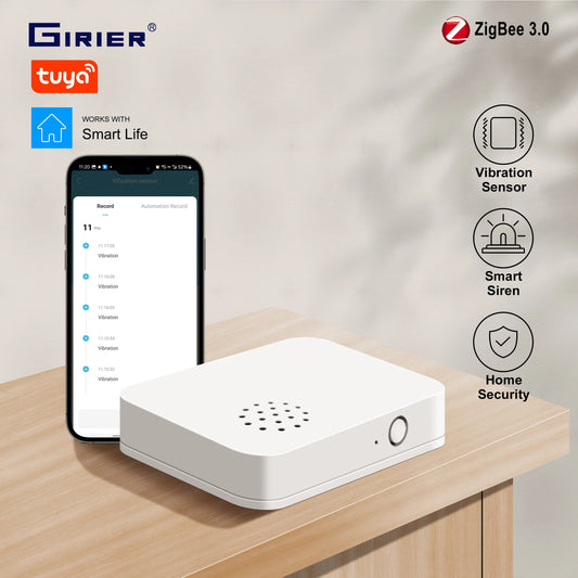 GIRIER Tuya ZigBee Smart Vibration Sensor Wireless